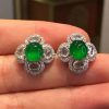 Vintage Green Flower Earring